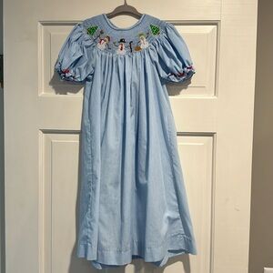 Snowman Smocked Christmas Dress